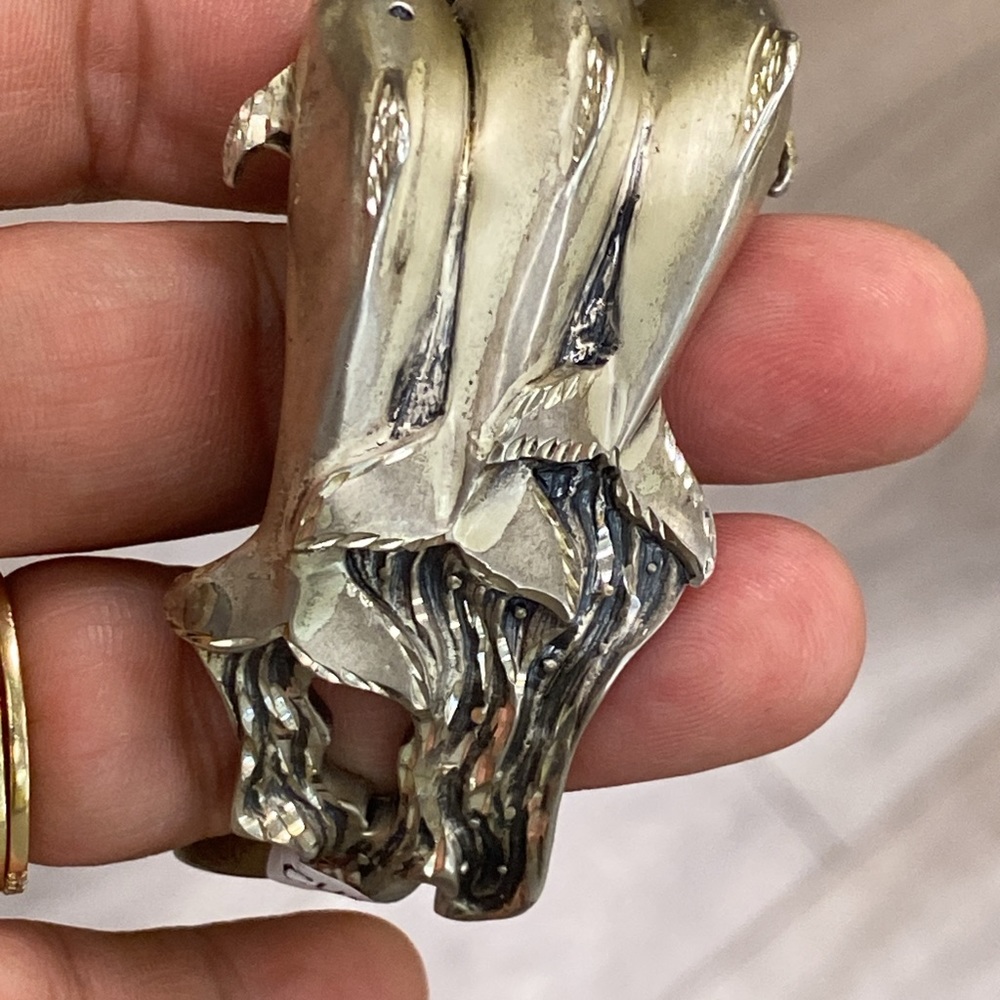 Designer Sterling Silver Dolphin Cuff Bracelet - Picture 2 of 12